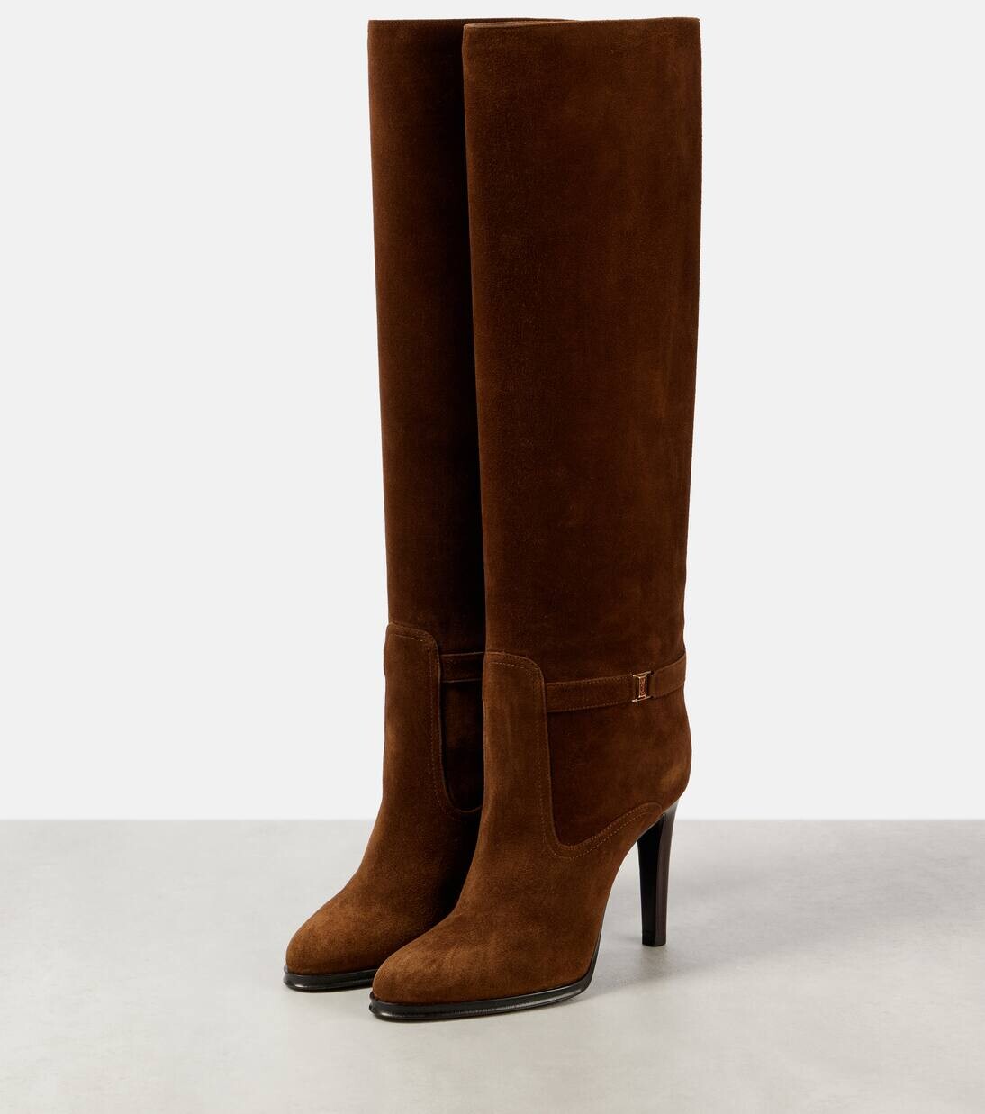 Сапоги Diane 100 из замши до колена Saint Laurent, цвет paris texas — фото 4