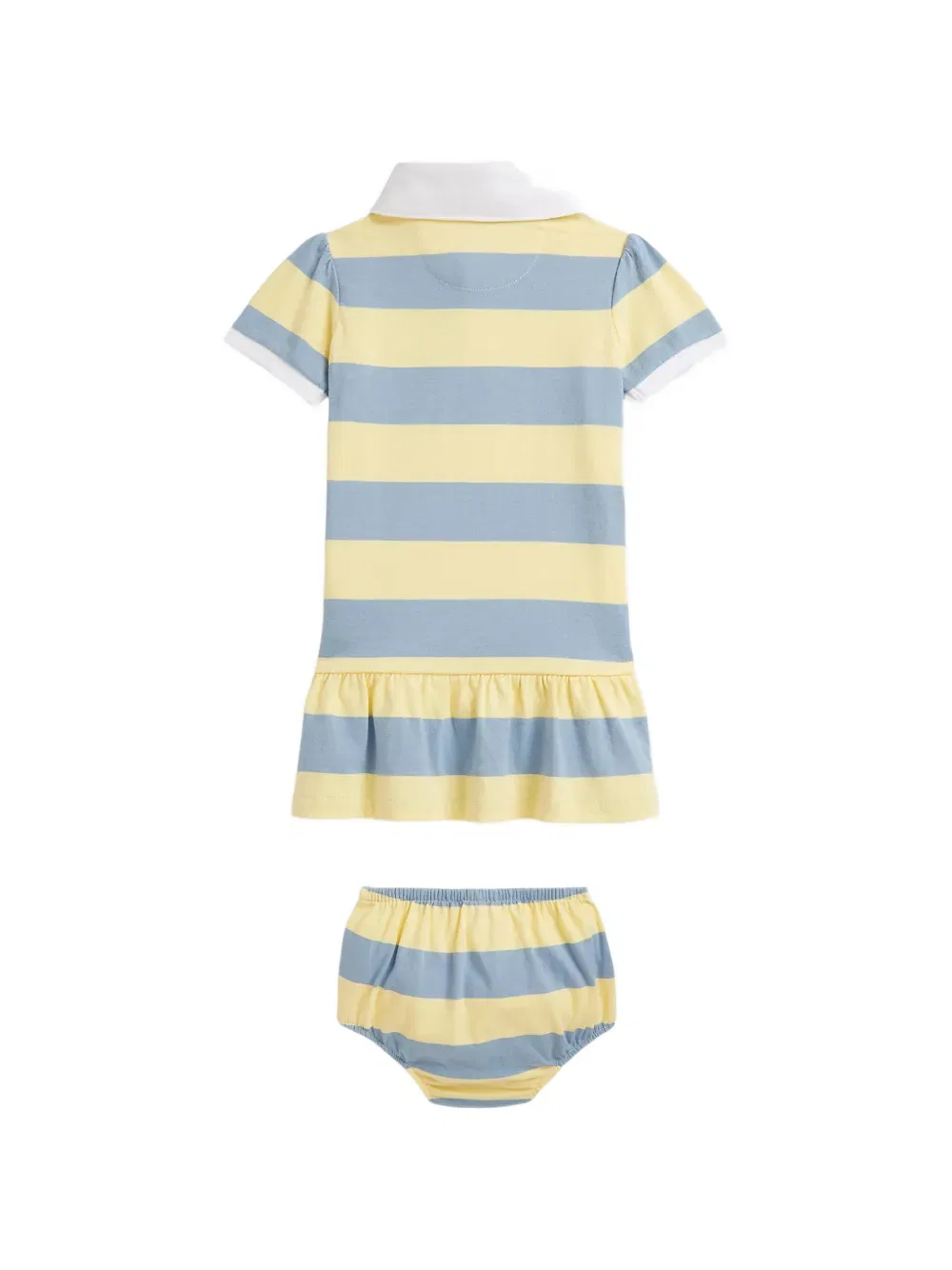Полосатое платье с оборками Polo Ralph Lauren Kids, синий — фото 2