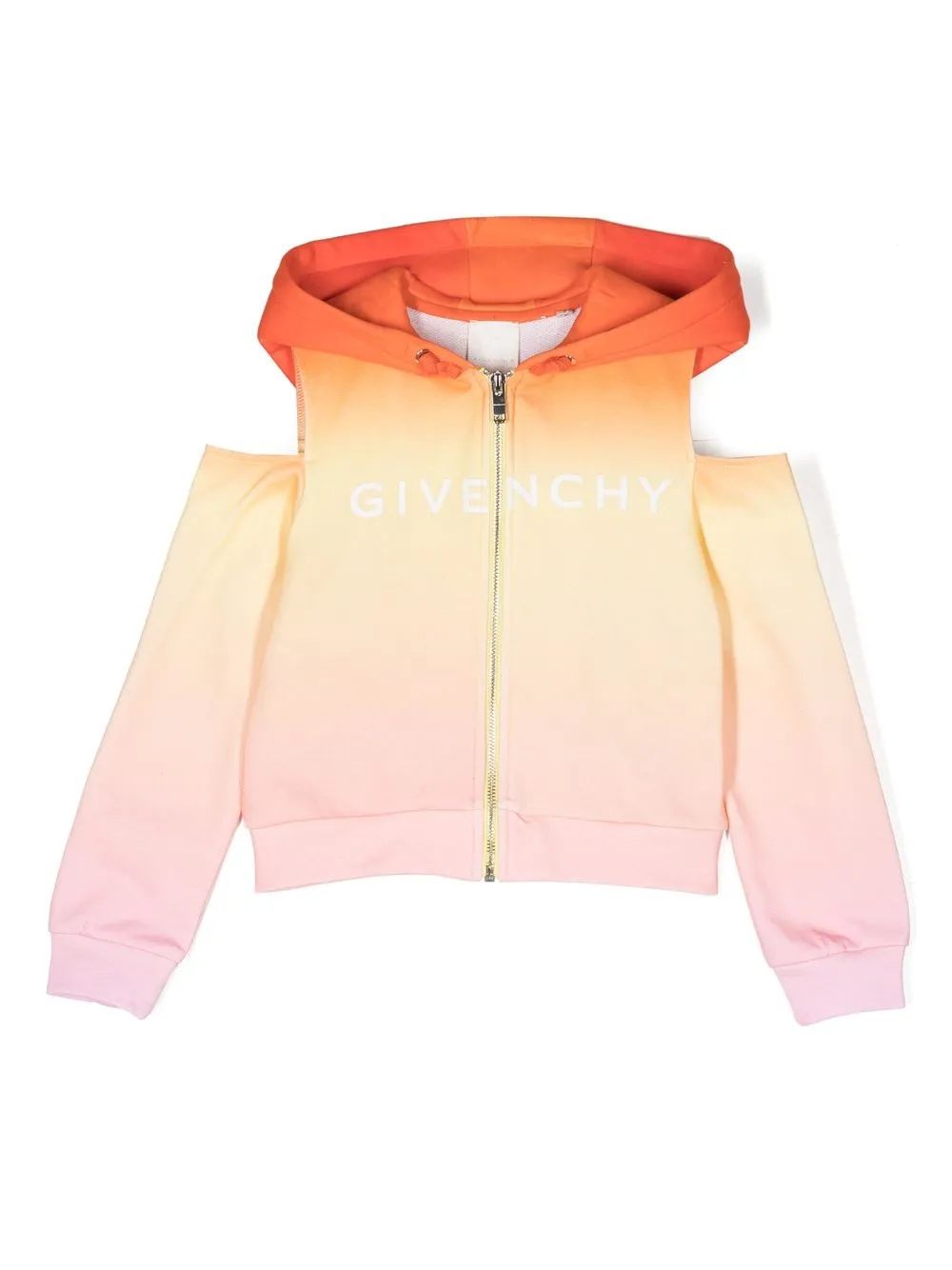 

Толстовка на молнии с эффектом омбре Givenchy Kids, оранжевый