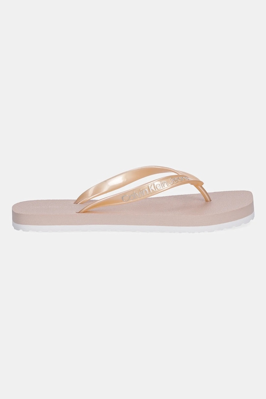 Шлепанцы THONG+ TPU с металлическим эффектом Calvin Klein Jeans, розовый — фото 2