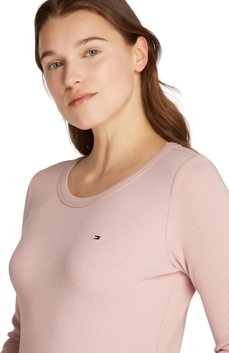 Tommy Hilfiger Women's Slim 5x2 Rib O-NK Ls Ww0ww38869 — фото 3