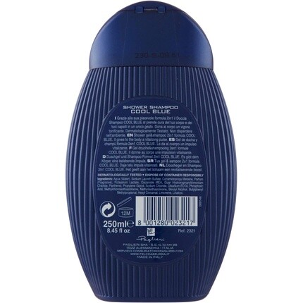 Felce Man Cool Blue 2 в 1 бодрящий гель для душа и шампунь с освежающим ароматом 250 мл, Azzurra — фото 2