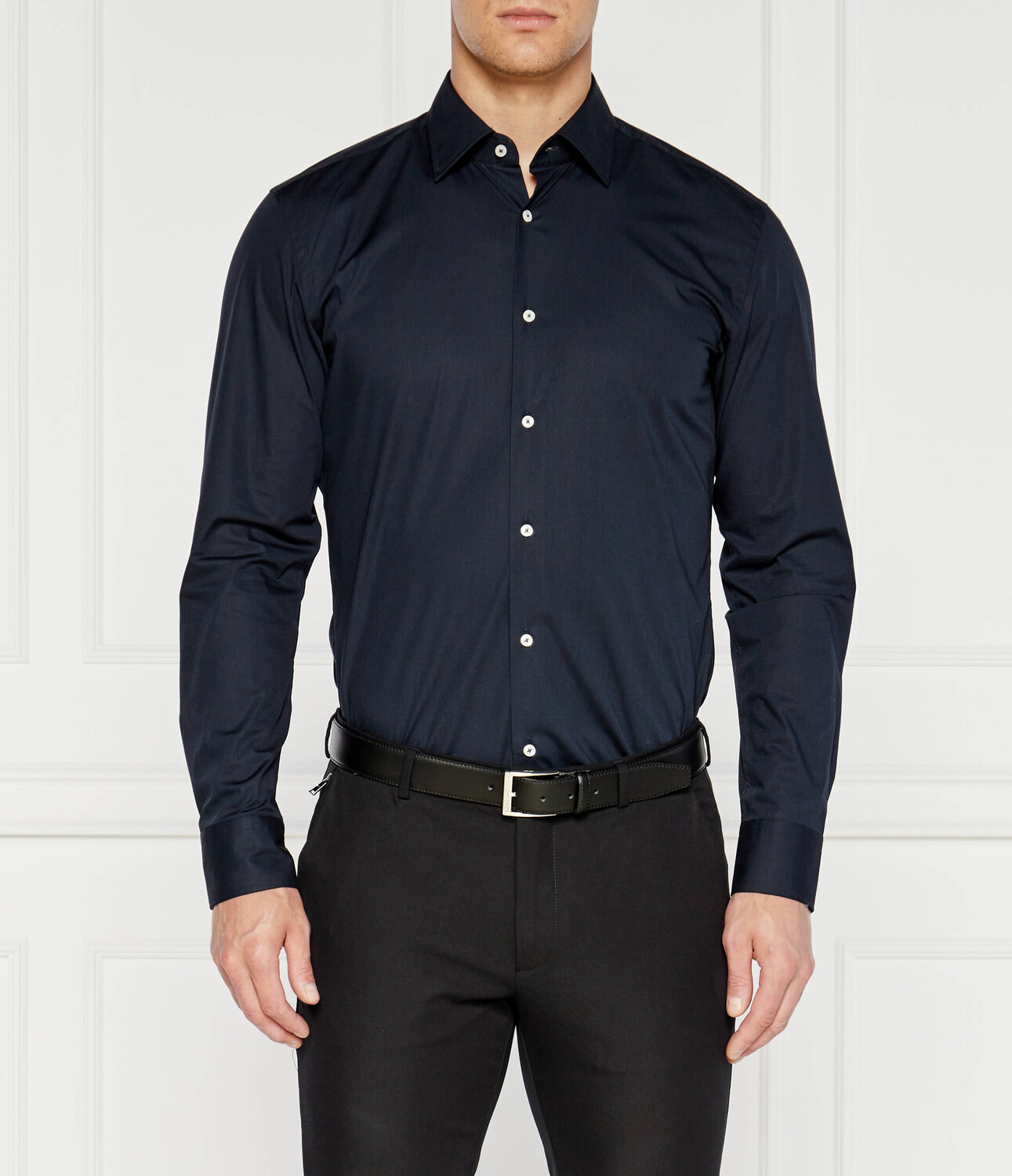 

Рубашка BOSS BLACK HANK Slim Fit, темно-синий