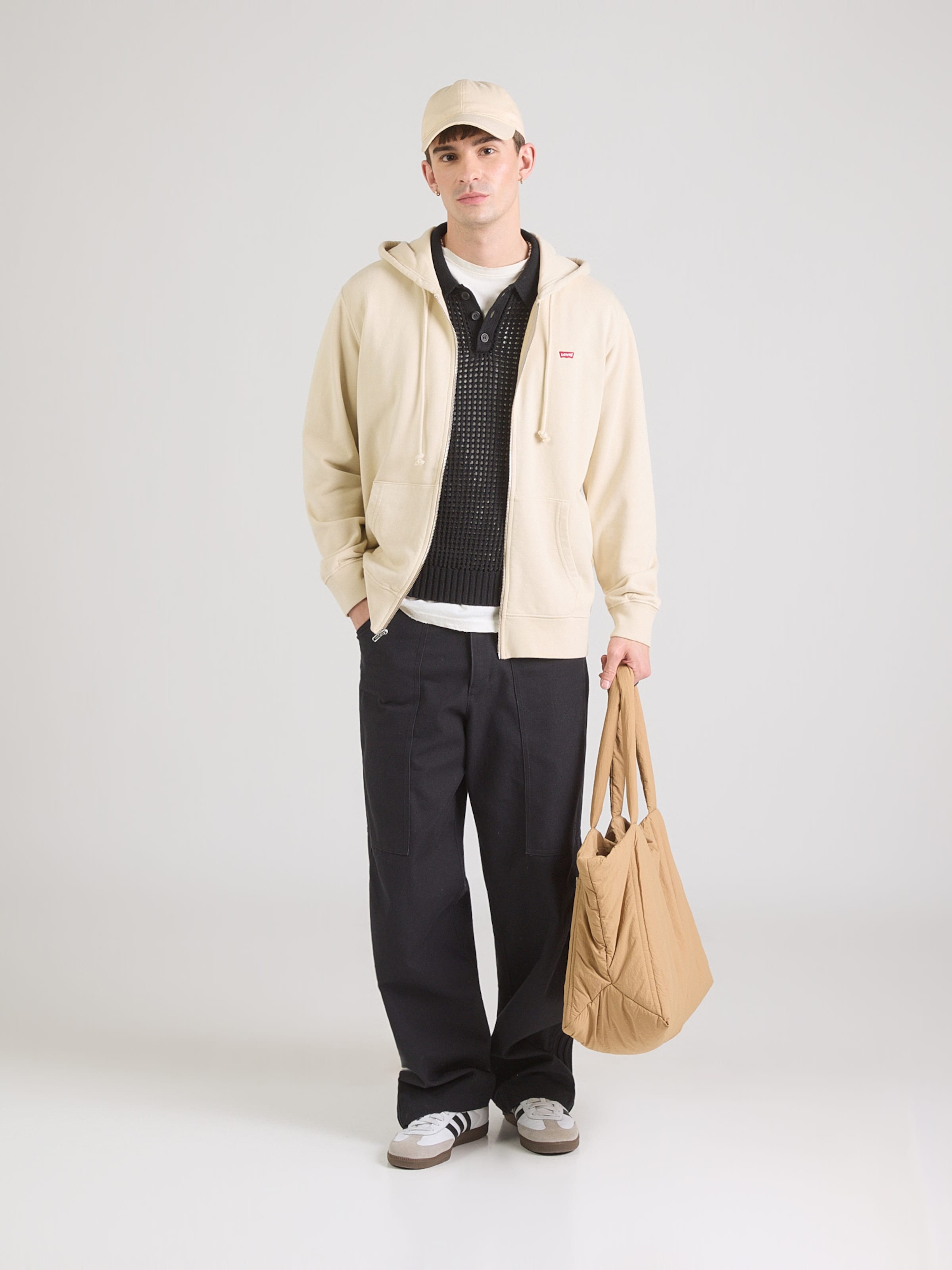 LEVI'S  Худи с молнией Regular fit 'Original Zip-Up Hoodie' в бежевом цвете — фото 3
