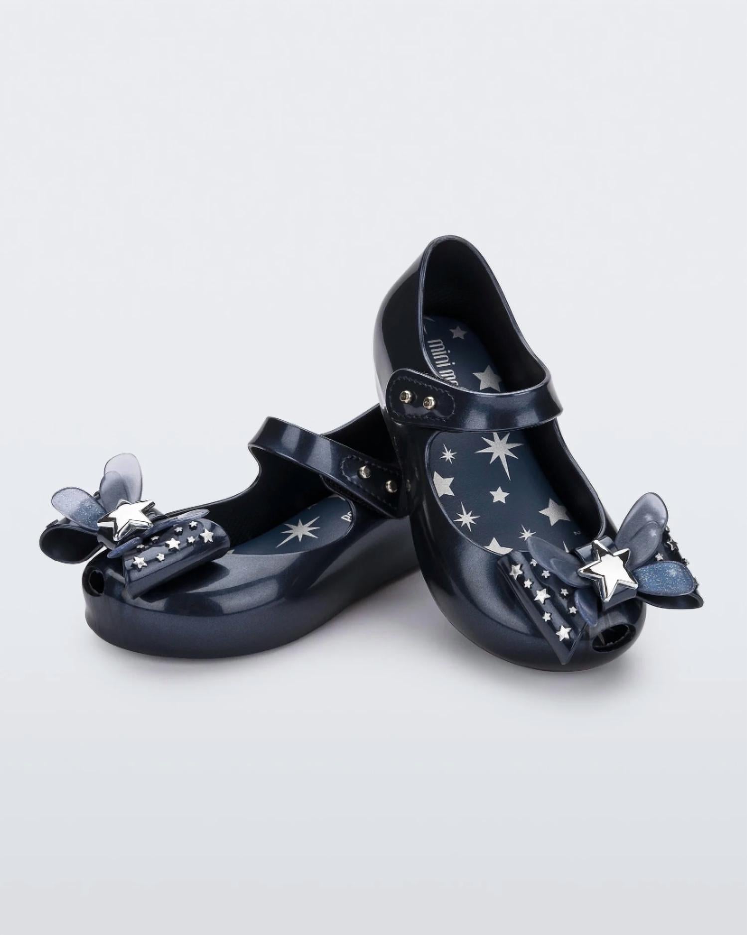 

Детские балетки Ultragirl Star в металлическом синем цвете Mini Melissa
