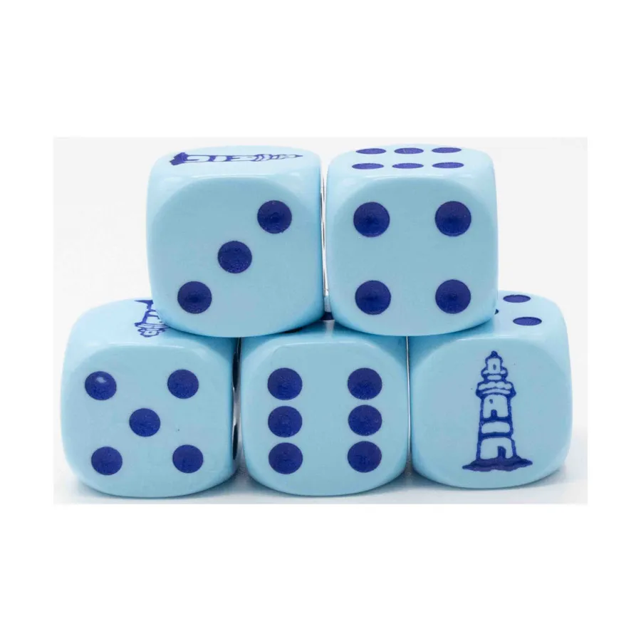 

d6 Кубик маяка Голубой с темно-синим (5), Dice - Themed Dice