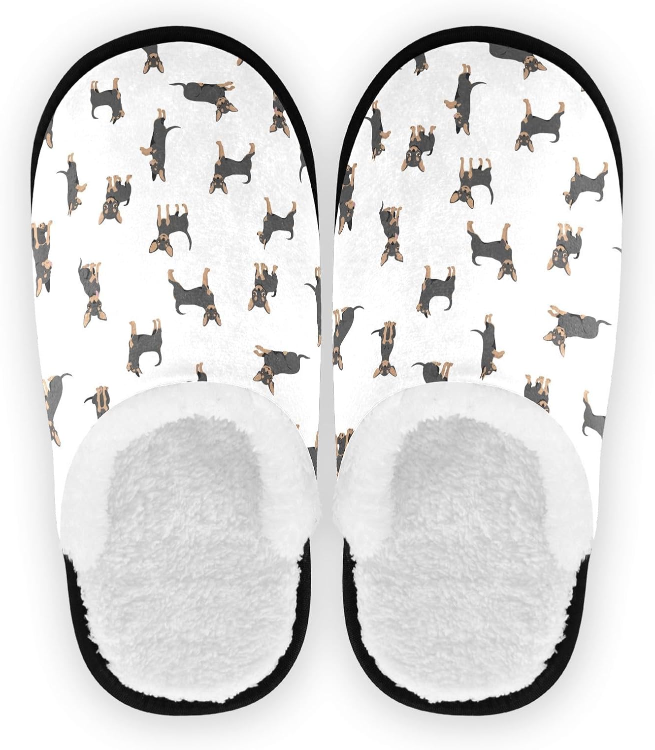 

Домашние тапочки JHKKU из мягкого ворса, теплые, нескользящие, для женщин и мужчин, уютные, для дома и путешествий, Chihuahua Dog Silhouette