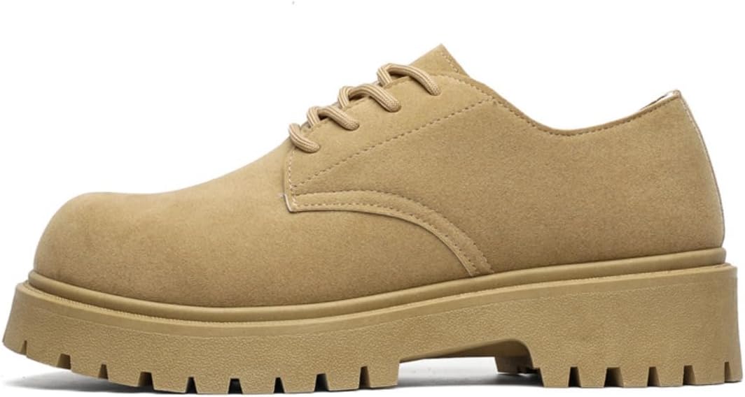 

Минималистичные платформенные туфли Y2K из замши с увеличением роста на 5 см для повседневной носки, с противоскользящей подошвой и комфортом на весь день Ctkvbmeoi, бежевый