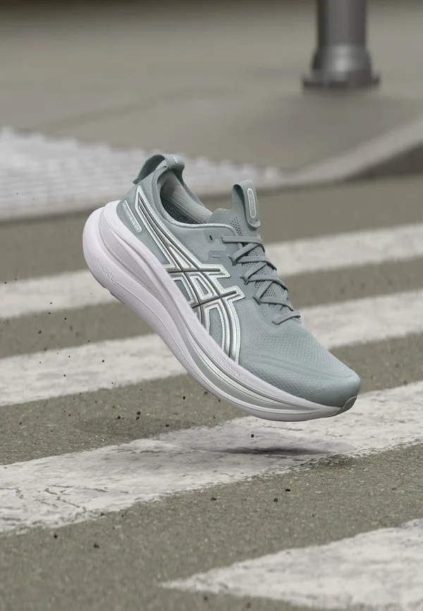 Кроссовки для бега по шоссе gel nimbus 28 atc, цвет piedmont grey/pure silver Asics, Piedmont Grey/Pure Silver-Coloured