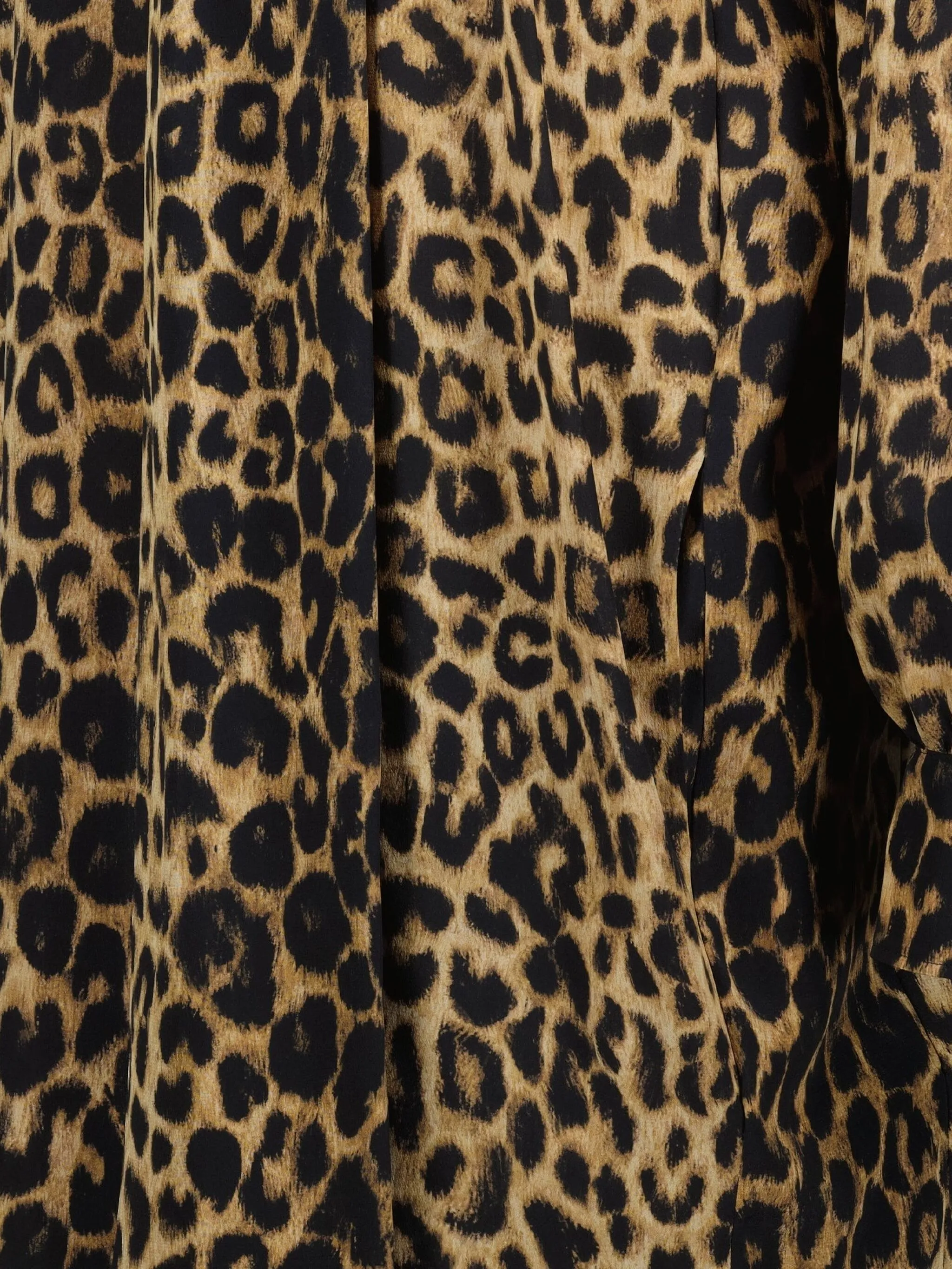 Платье с леопардовым принтом и завязками Saint Laurent, коричневый — фото 4