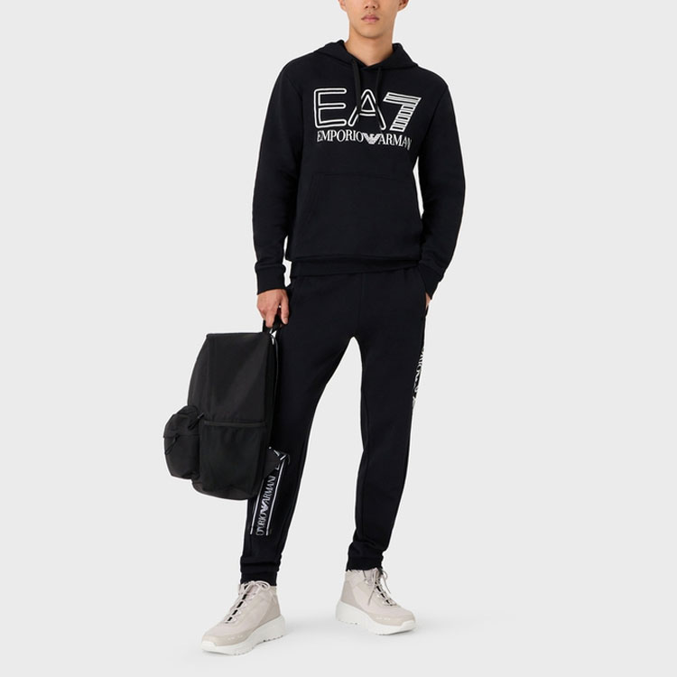 EA7 FW23 Вязаные спортивные брюки мужские черные EMPORIO ARMANI — фото 4