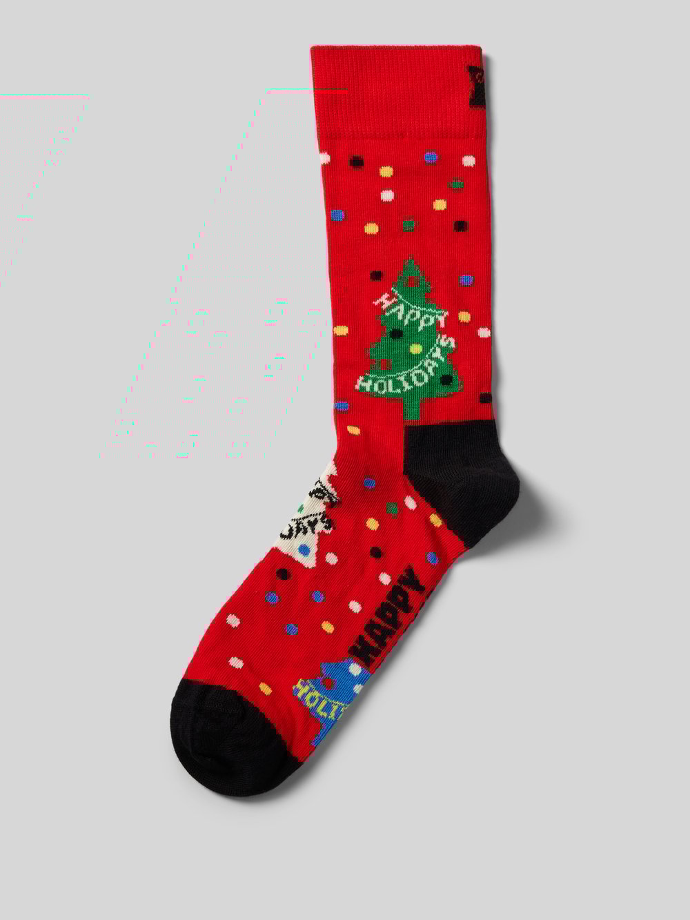 

Носки с этикеткой-швом модель «Счастливых праздников» Happy Socks, светло-красный