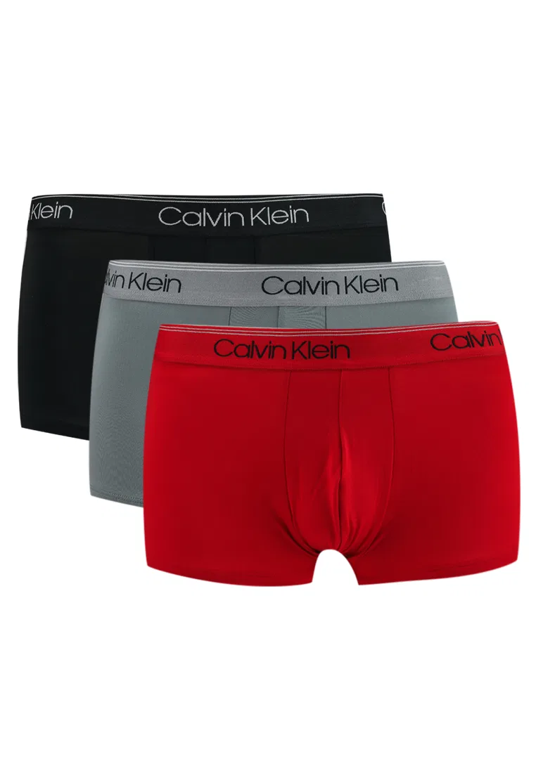 Трусы, 3 штуки, низкая посадка, Calvin Klein, мультиколор