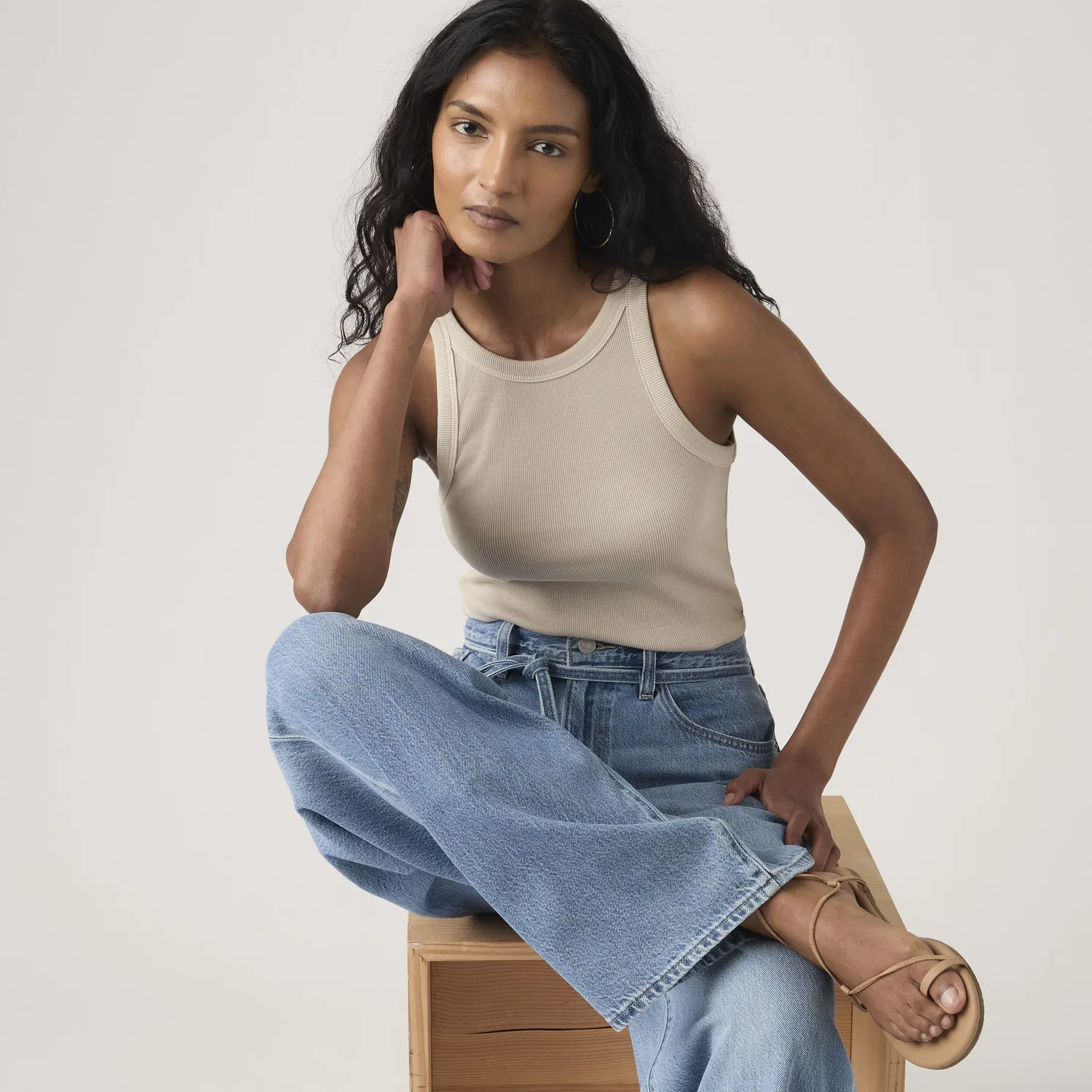 Майка-борцовка с эффектом окрашивания одежды Levi's, Grey