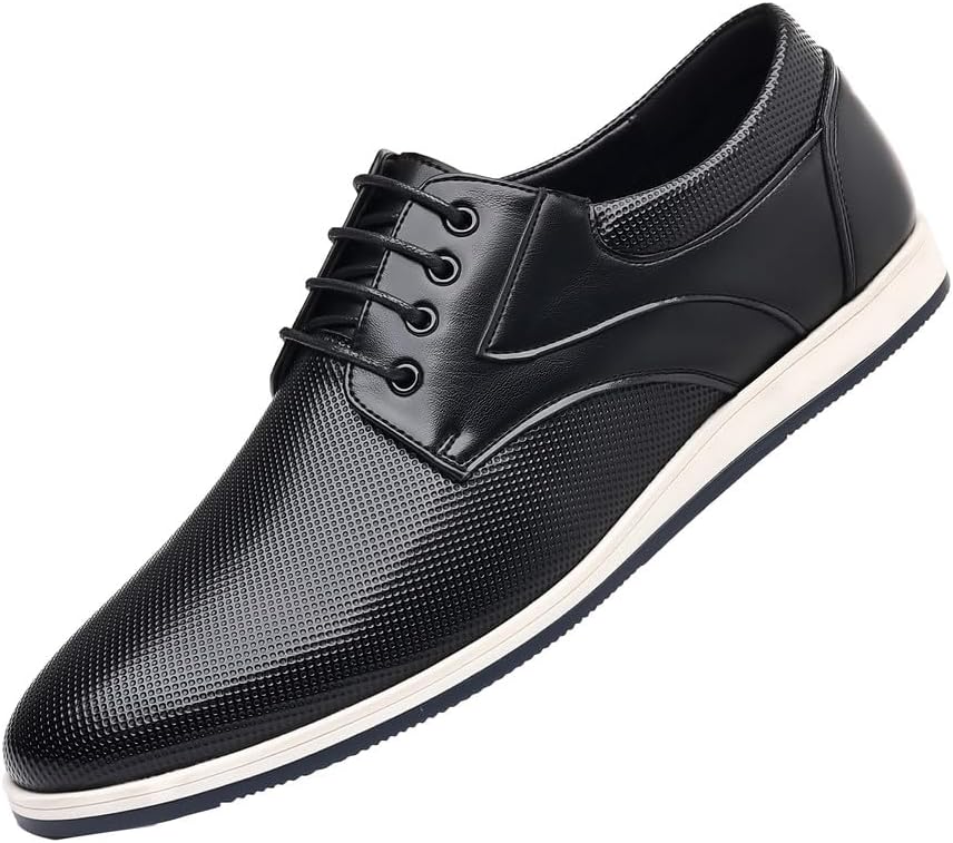 

Мужские кожаные кеды Santimon, повседневные оксфорды, низкие кроссовки, черный