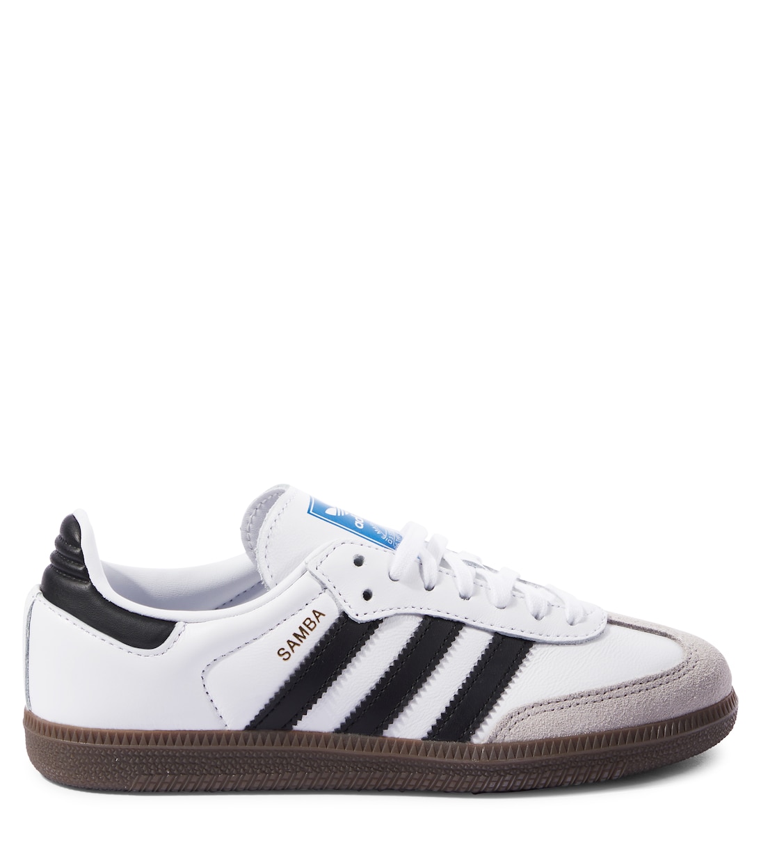Кроссовки Samba OG из кожи с отделкой из замши Adidas Originals Kids, Ftwr White / Core Black / Gum5 — фото 4