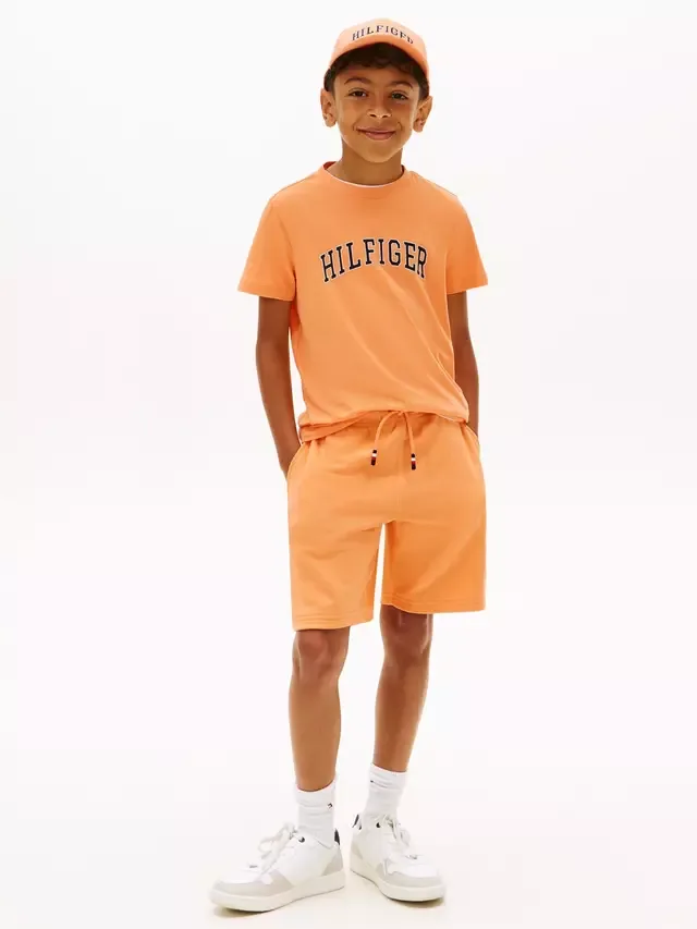 Детская футболка с коротким рукавом в стиле университетской формы Tommy Hilfiger, Orange — фото 2