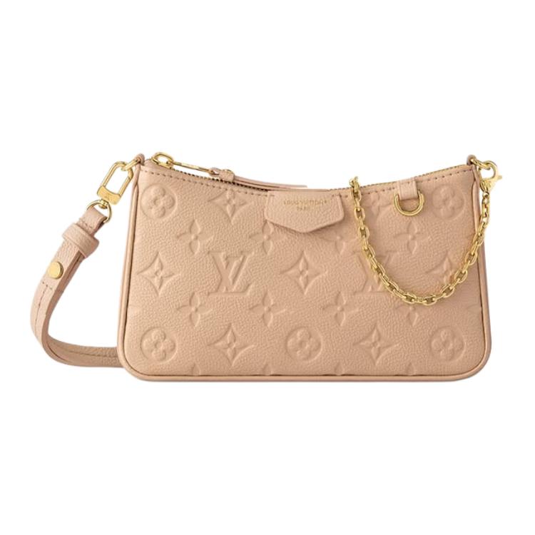

LOUIS VUITTON Текстурированная кожаная сумка через плечо женская песочная