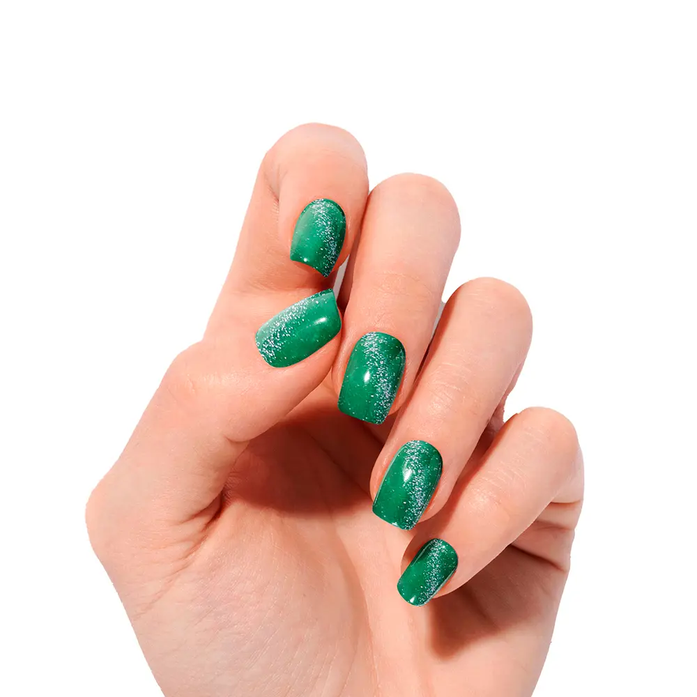 Накладные ногти Láminas De Uñas De Gel Jade Glass Premium Glam #Cat Eye Verde Nooves, 20 шт — фото 2