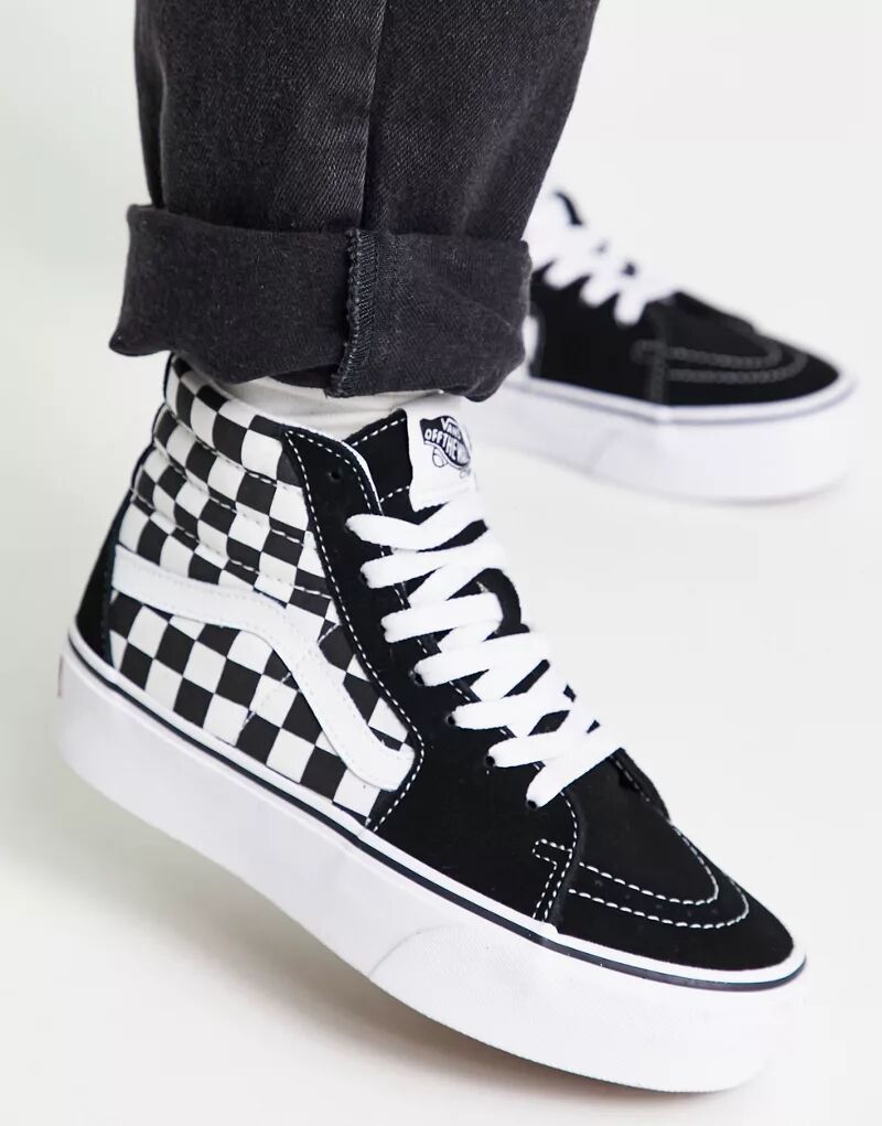 

Черно-белые кроссовки в шахматную клетку Vans SK8-Hi Platform, Черный, Черно-белые кроссовки в шахматную клетку Vans SK8-Hi Platform