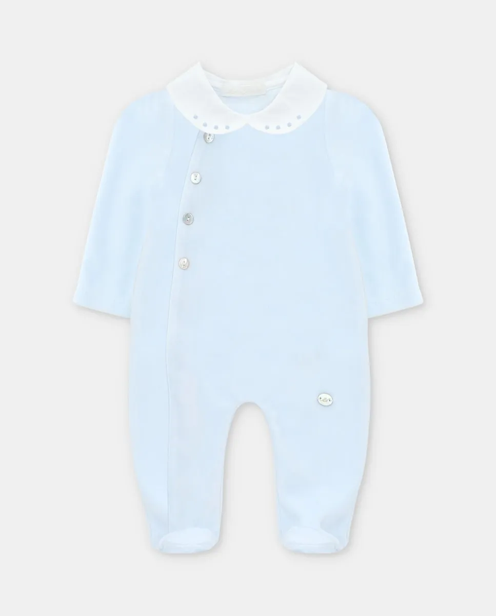 

Бархатная пижама для малыша небесно-голубого цвета Martín Aranda