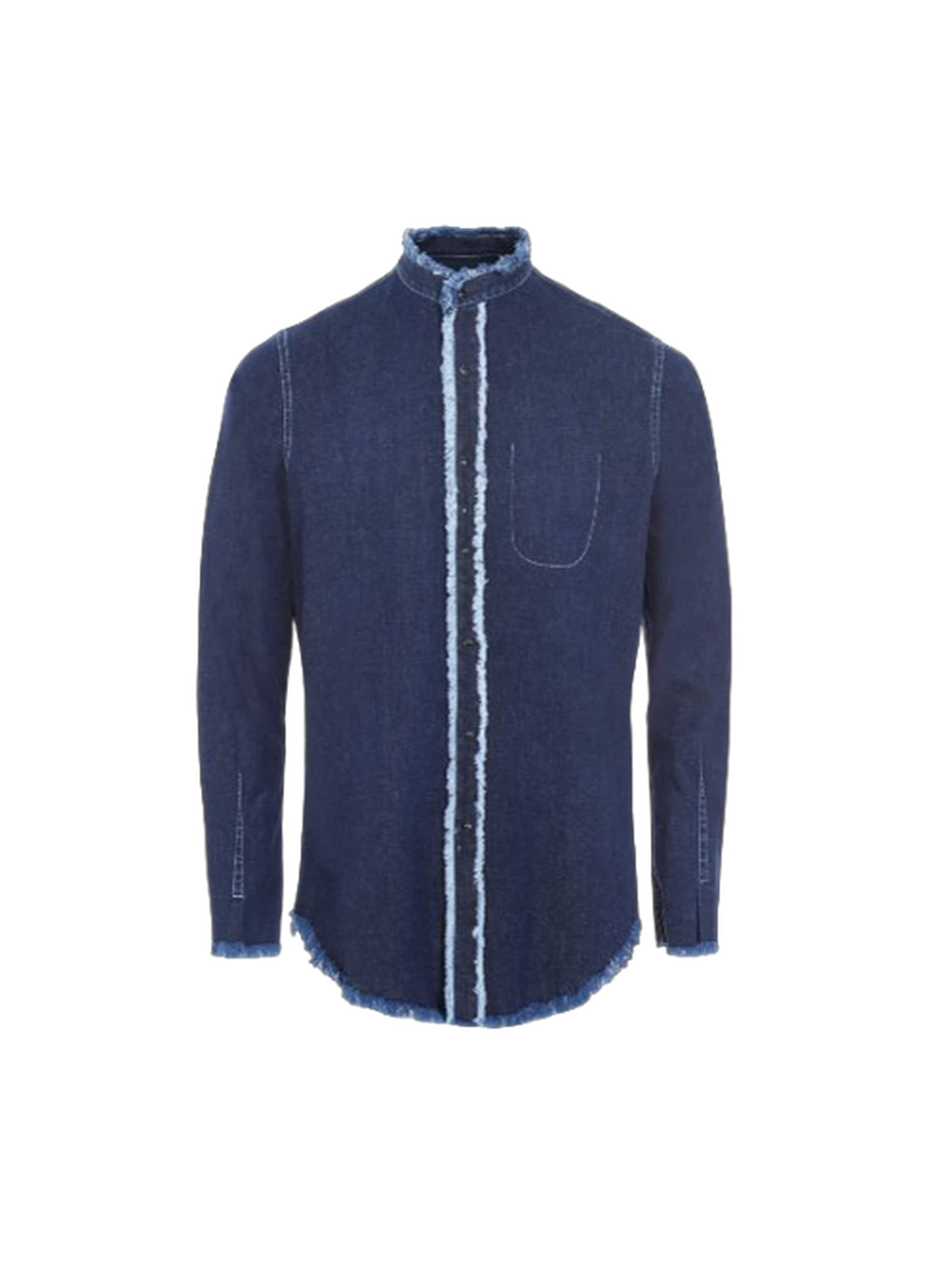 

Yoxeone Рубашка на пуговицах 'HIPPY' в синем дениме, приталенная