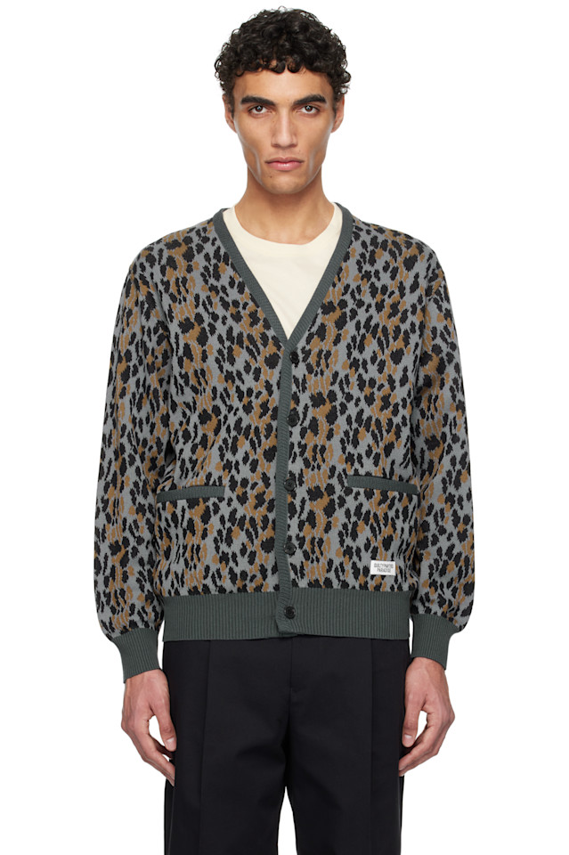 

Кардиган из жаккардового трикотажа Leopard Wacko Maria, серый
