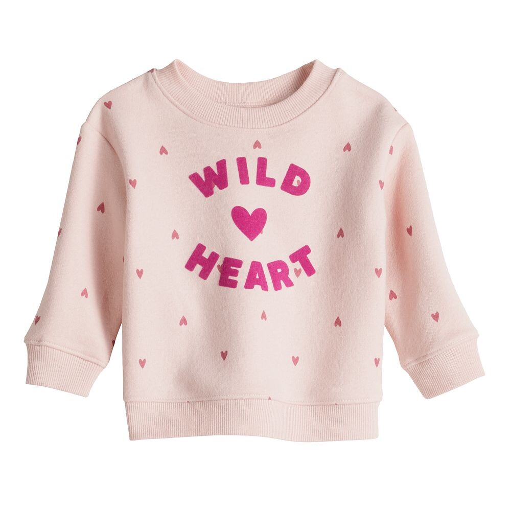 

Флисовая толстовка с круглым вырезом Baby Jumping Beans, цвет Wild Heart Pink