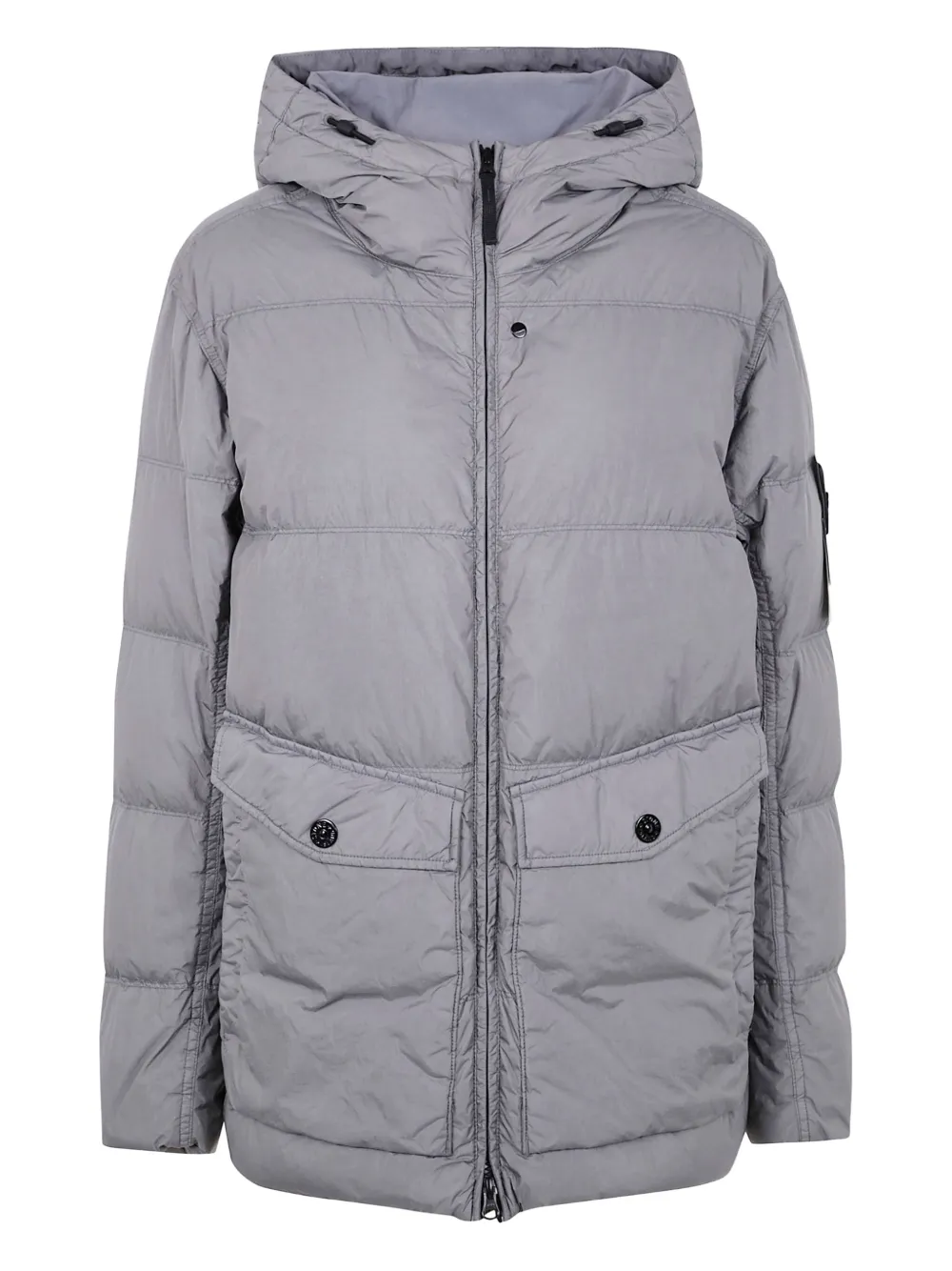 

Пуховик с нашивкой Compass Stone Island, серый