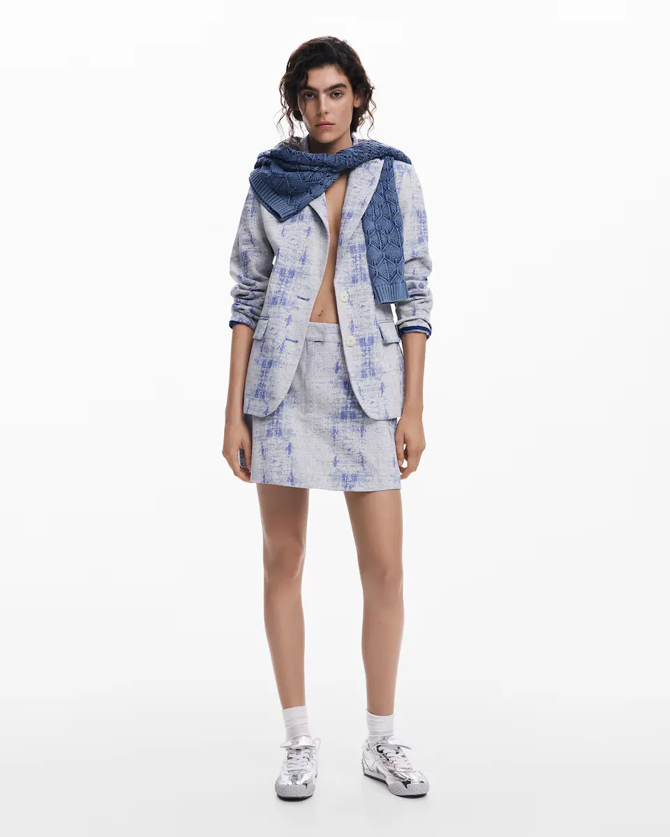 

Мини-юбка с потертостями Desigual, синий