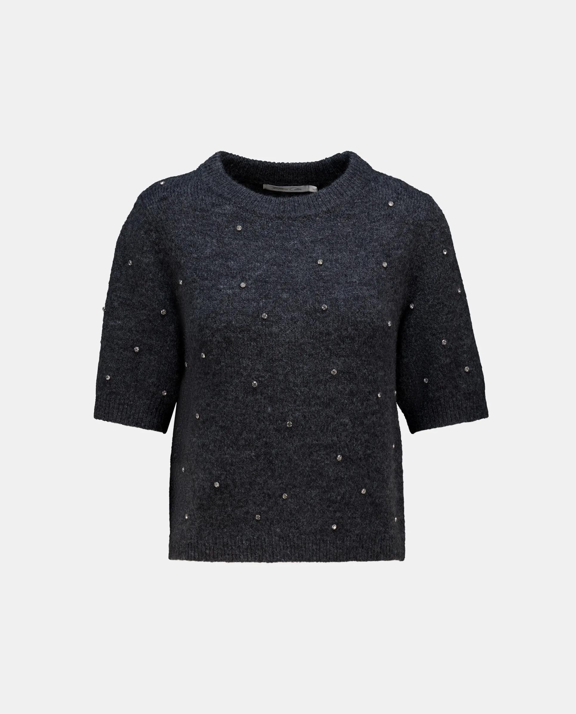 

Женский однотонный свитер с коротким рукавом Southern Cotton, серый