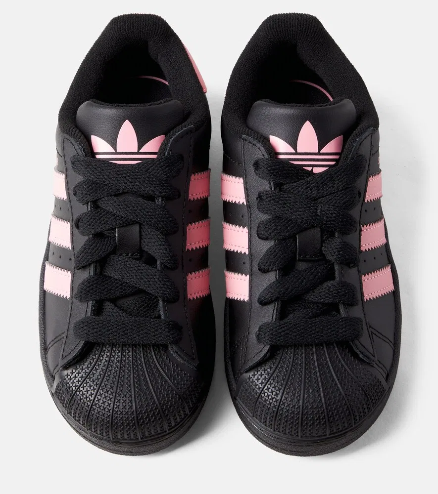 Кожаные кроссовки Superstar II Adidas Originals Kids, черный — фото 4