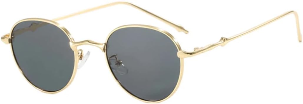 

Солнцезащитные очки с защитой UV400 | Маленькие круглые металлические цветные линзы | для женщин и мужчин, для занятий спортом на открытом воздухе и вождения DSVIGF, Gold Gray