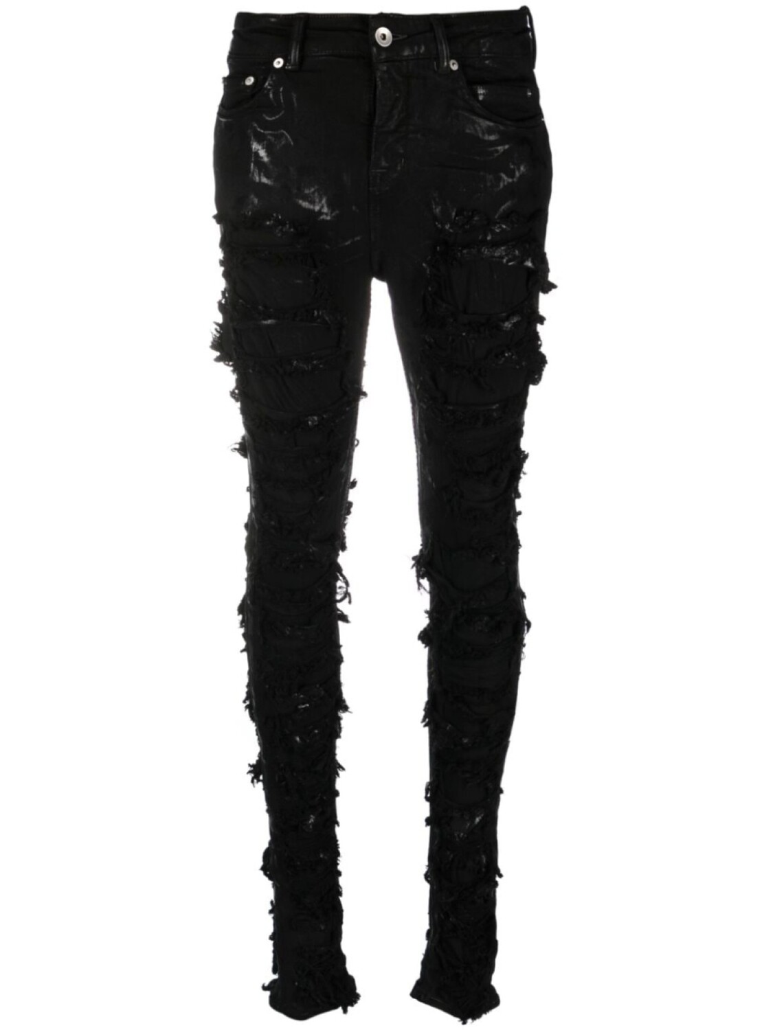 

Rick Owens DRKSHDW Detroit high-rise ripped skinny jeans, черный