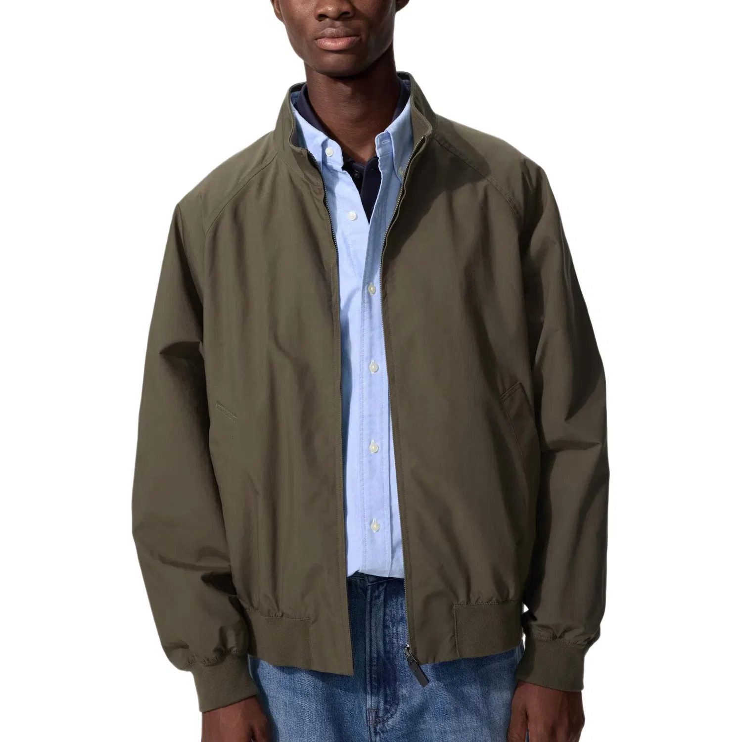 Куртка Uniqlo оливково-зеленая со стойкой