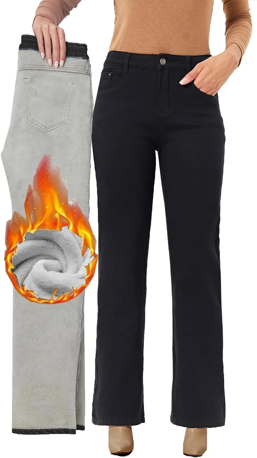 

Fakanhui женские утепленные джинсы с флисовой подкладкой