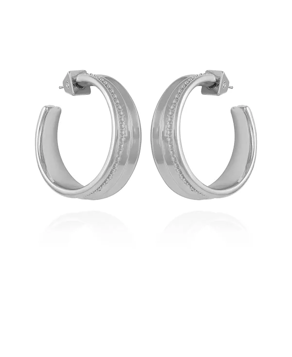 

Массивные открытые серьги-кольца Vince Camuto, silver