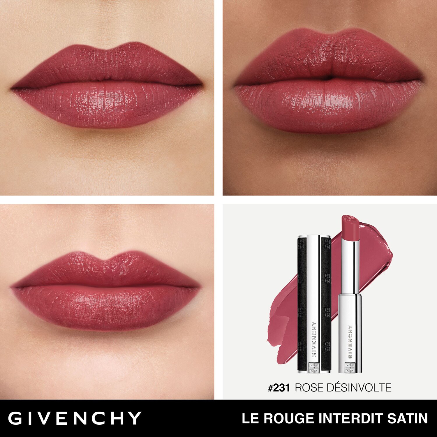 Помада с сатиновым финишем Le Rouge Interdit Satin Givenchy, N°350 - Rouge Auburn (2,7 g) — фото 2