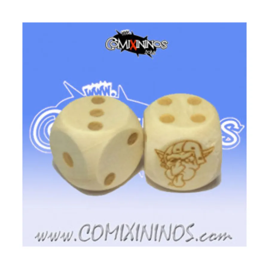 

Набор из 2 кубиков гоблинов с шипами, Fantasy Football Miniatures - Wooden Dice (20mm)