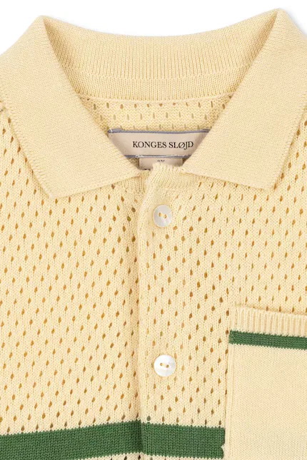 Рубашка детская с перфорацией HAI KNIT SHIRT Konges Sløjd, желтый — фото 4