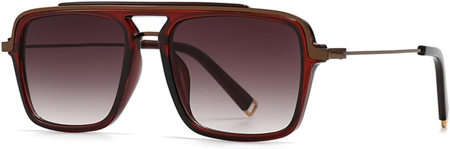 

Солнцезащитные очки UV400 с двойной перемычкой и градиентным металлическим покрытием, подходят для женщин и мужчин, для бега и занятий спортом на открытом воздухе UYPTK, Brown Tea Gradient