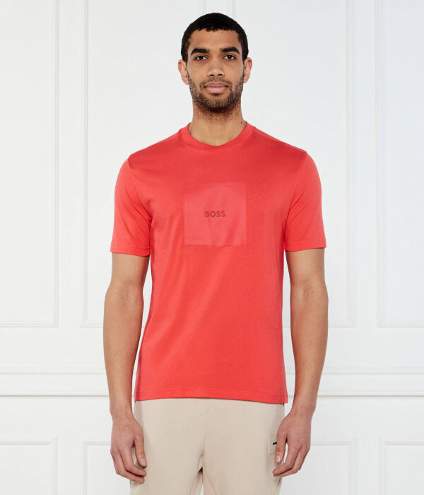 

Футболка с логотипом в рубчик Regular fit Boss Green, красный