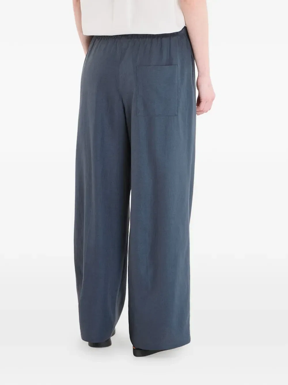 Широкие льняные брюки с кулиской Calvin Klein, синий — фото 3