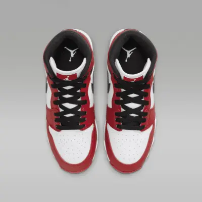 Бутсы Jordan 1 Mid, цвет White/Gym Red/Black — фото 4