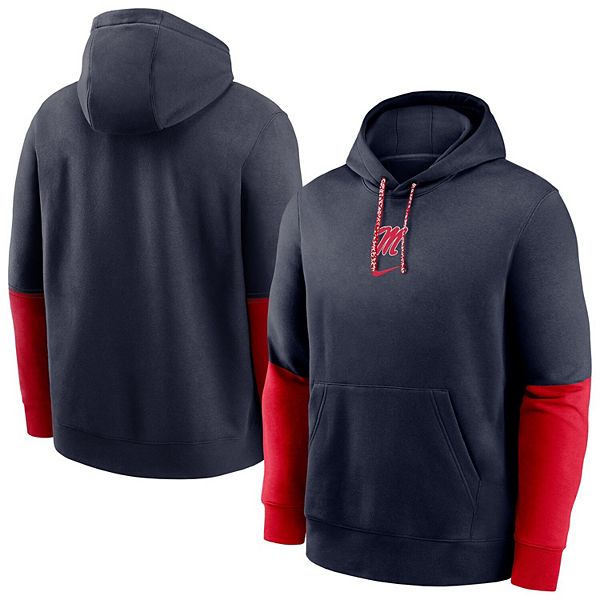 Мужской синий толстовка с капюшоном Ole Miss Rebels 2024 Sideline Club Fleece Nike — фото 2
