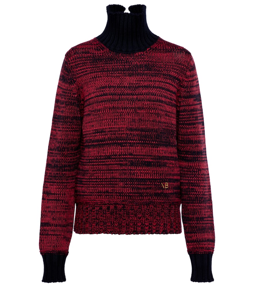 

Шерстяной водолазка The Woolmark Company Victoria Beckham, Bright Red/Navy Mouline Ss22p