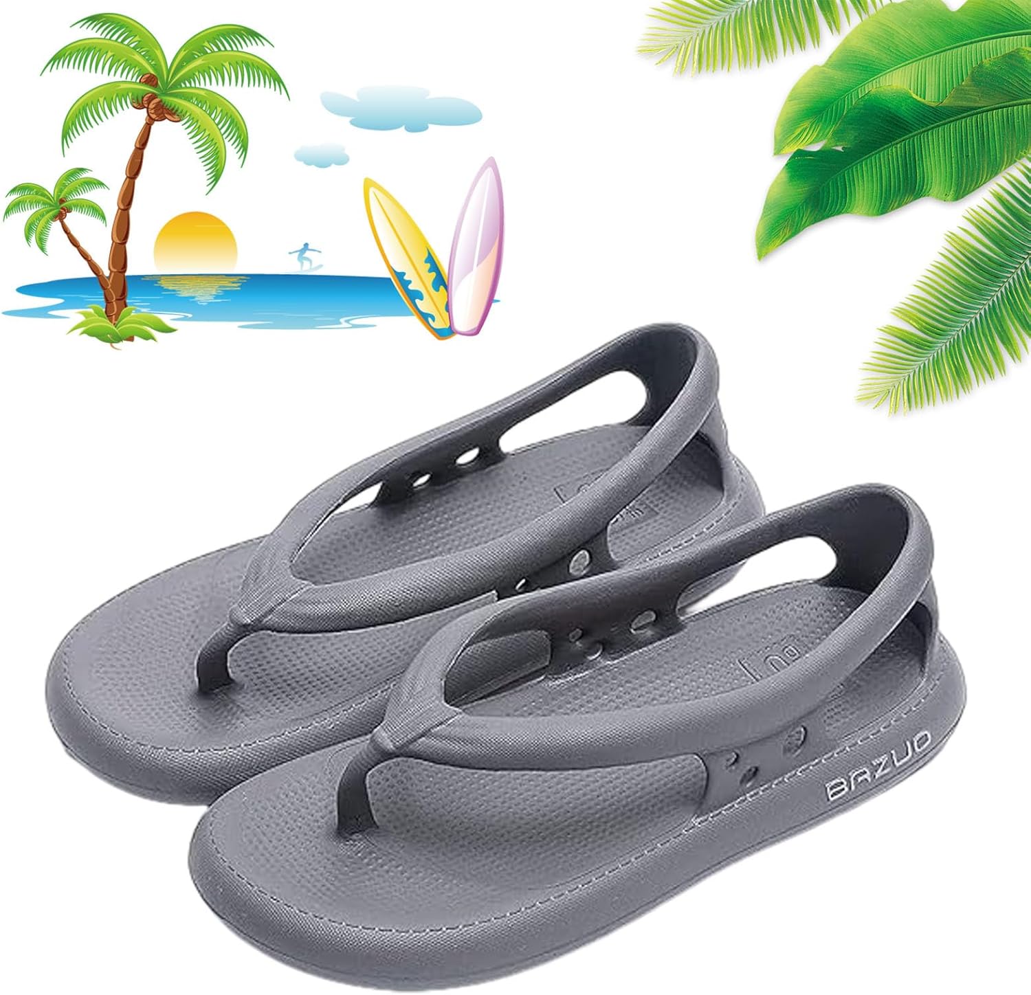 

Сандалии Bazuo, женские сандалии Bazuo, мужские сандалии Bazuo, нескользящие шлепанцы для пар с толстой подошвой из ЭВА, быстро сохнущие шлепанцы Yeekenio, серый