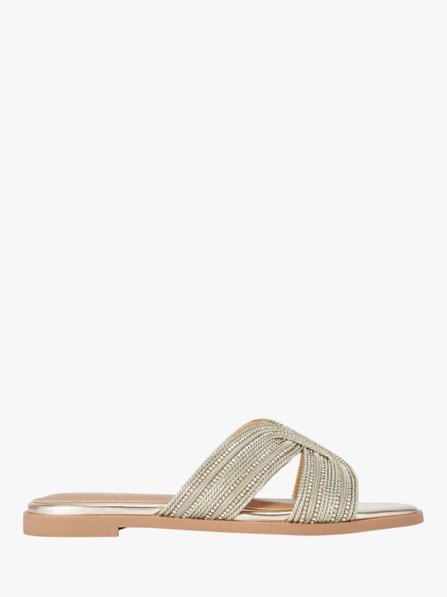 Пов металлик плоские сандалии KG Kurt Geiger, Gold