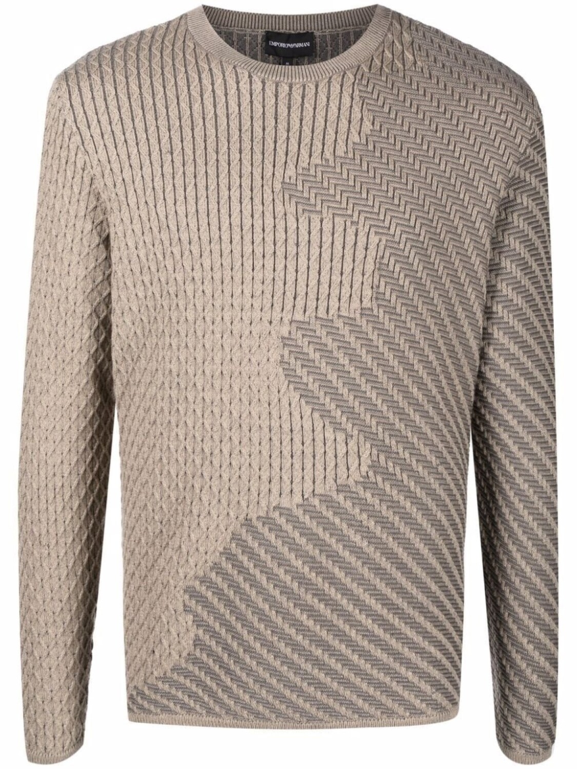 

Emporio Armani джемпер вязки интарсия, нейтральный цвет