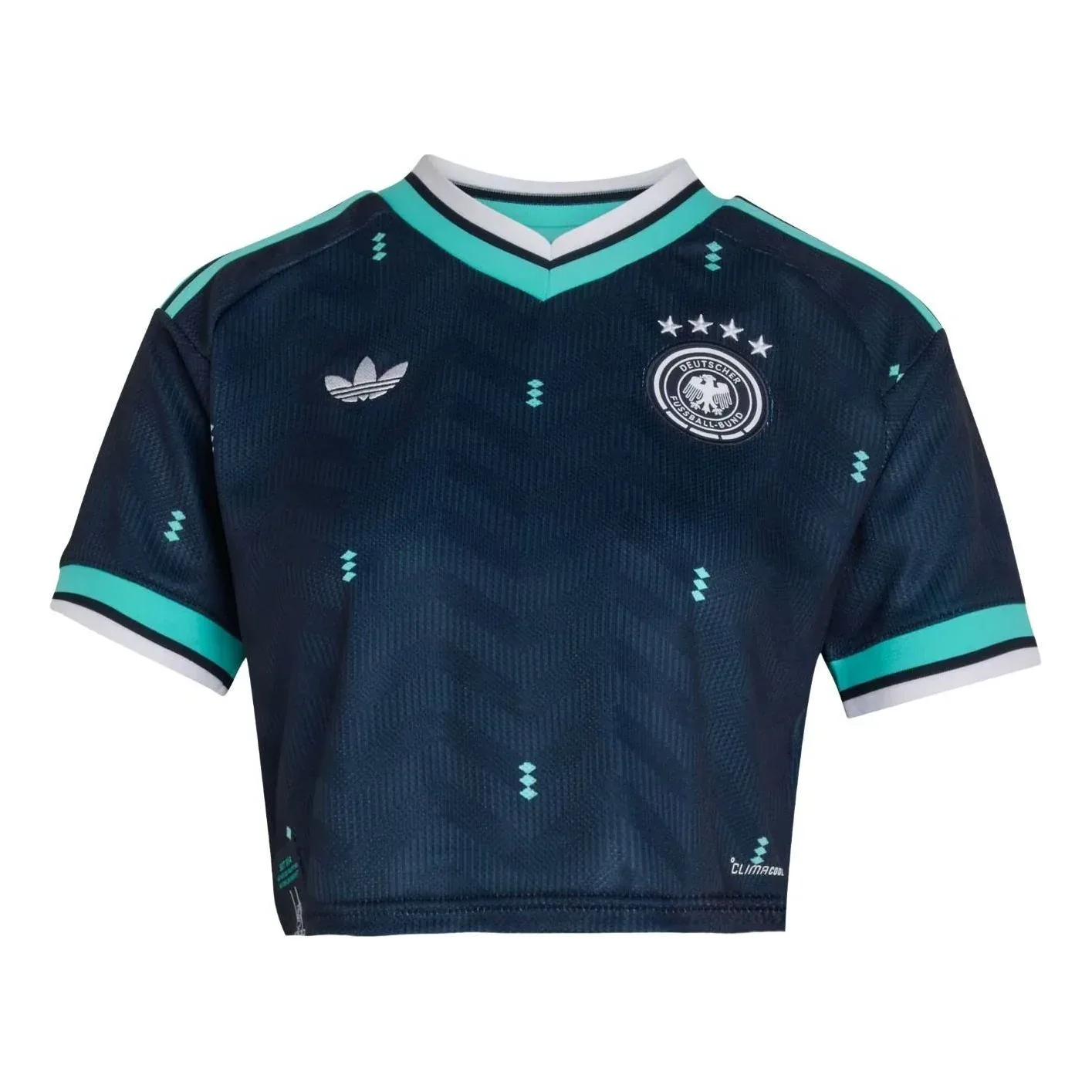 (WMNS) Укороченная гостевая футболка сборной Германии Adidas 26, цвет «Collegiate Navy»